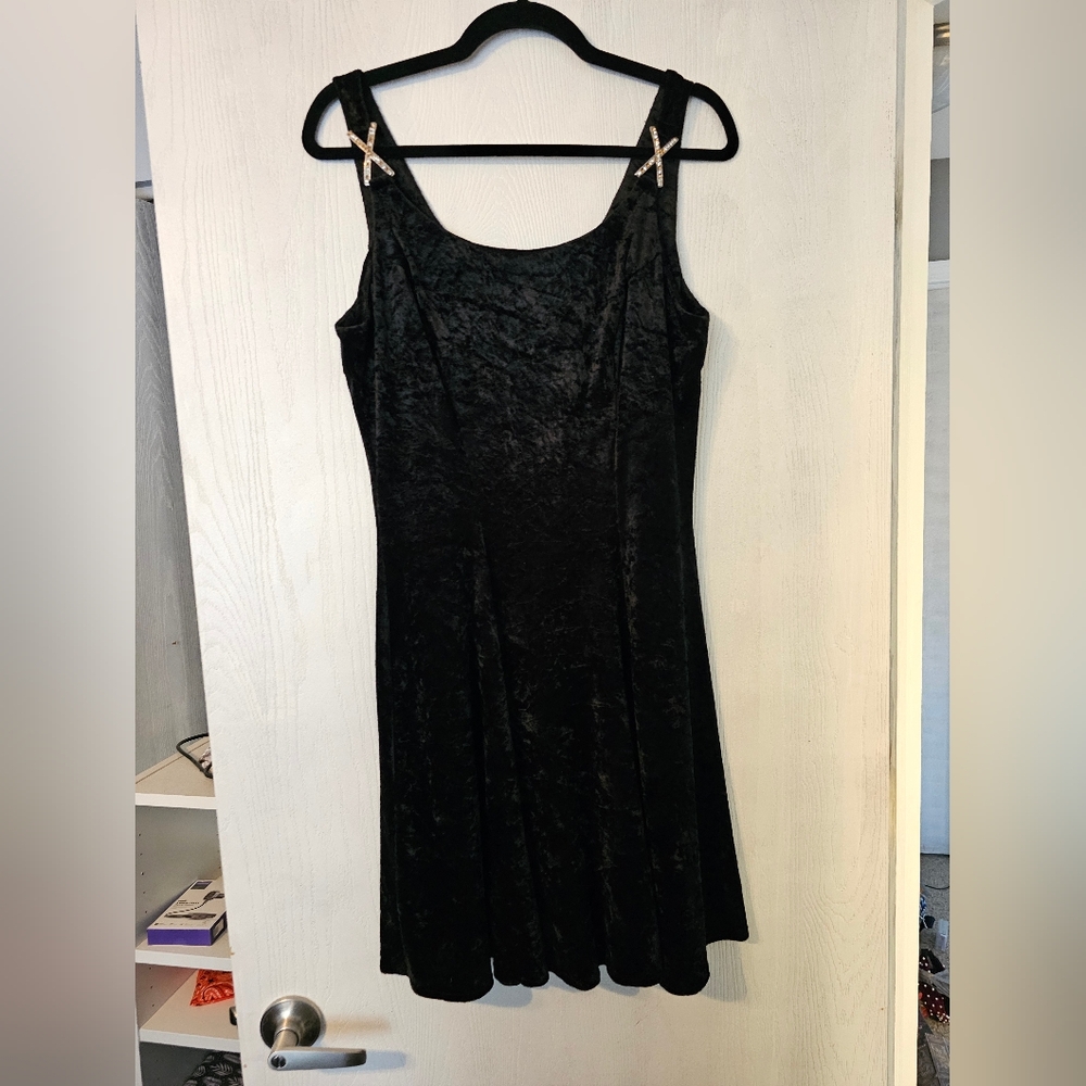 Sleeveless Velvet y2k skater dress